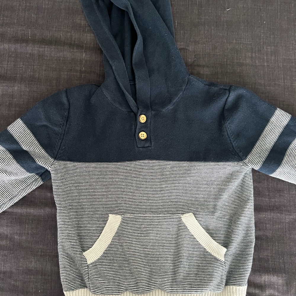 Cat & Jack Charcoal Hoodie with Wooden Buttons